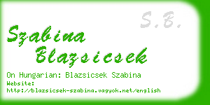 szabina blazsicsek business card